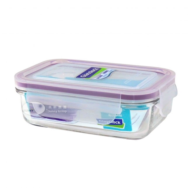 Unbreakable Glass Food Container Rectangular 400 ml RP519